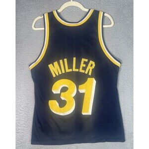 Vintage 90s Champion Jersey Reggie Miller # 31 Indiana Pacers Mens 38 Small Blue